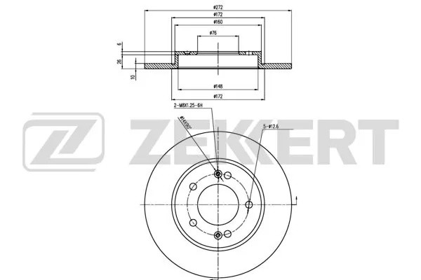 Диск торм. зад. Hyundai i30 II 16- Kia Ceed III 18- BS-6436 BS-6436 ZEKKERT