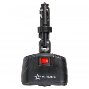 Разветвитель прикуривателя 2-х гнездовой 12V 2USB AIRLINE ASP-2TU-08 AIRLINE