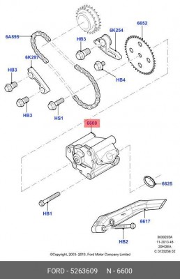 насос масляный!\ Ford Focus 05> 5263609 FORD