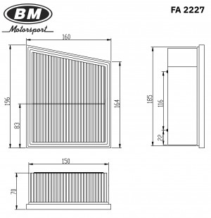 Фильтр воздушный FORD FIESTA 1.251.41.6 '08- FA2227 FA2227 BM MOTORSPORT