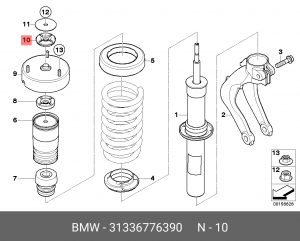 Подшипник опоры BMW X5 (E70) амортизатора переднего OE 31 33 6 776 390 BMW