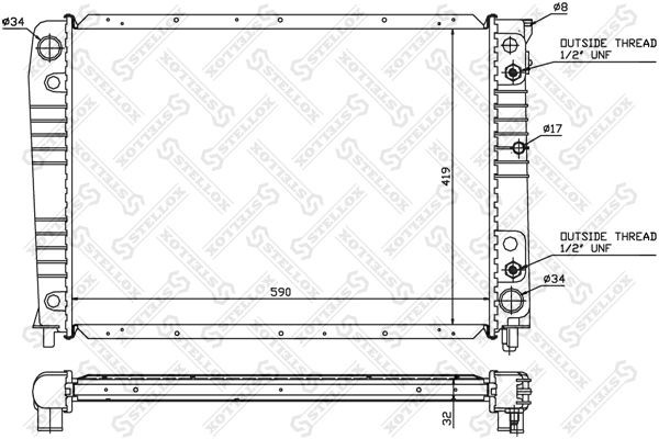радиатор системы охлаждения! АКПП\ Volvo 940 2.0/2.3/T 90-94 10-26449-SX STELLOX