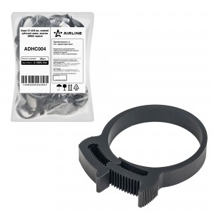 Хомут 37-42/9 мм, силовой зубчатый замок, пластик (ПА66) черный AIRLINE ADHC004 AIRLINE