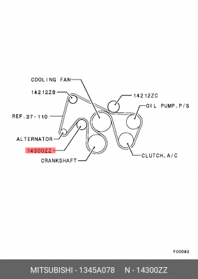 Ролик приводного ремня MITSUBISHI L200,Pajero,Montero обводной OE 1345A078 MITSUBISHI