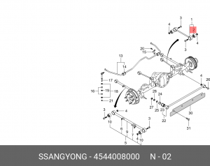 Втулка SSANGYONG Actyon (06-),Kyron (05-),Rexton (02-) рычага продольного нижнег 4544008000 SSANG YONG