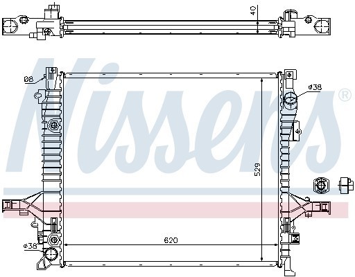 радиатор системы охлаждения! АКПП\ Volvo XC90 2.5 02> 65613A NISSENS