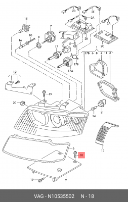 AUDI/SEAT/SKODA/VW М6*1,0*30/винт torx N 105 355 02 VAG