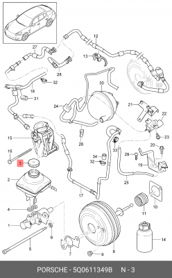 Крышка VW Golf (13-) бачка тормозной жидкости OE 5Q0 611 349 B VAG