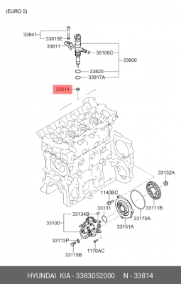 шайба форсунки !\Hyundai D6GA 3383052000 HYUNDAI