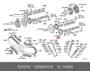 Вал распределительный sub- компл. no.4 13054-51010 13054-51010 TOYOTA