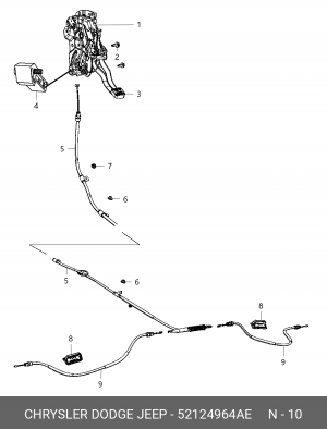 ТРОС РУЧНИКА ЛЕВELEMENT  52124964AE 52124 964AE CHRYSLER