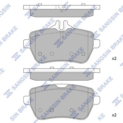 Колодки тормозные MERCEDES W222 13- задние L 116.2мм SP1964 SP1964 SANGSIN
