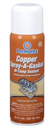 Клей-аэрозоль уплотнитель прокладок термостойкий медный -45С/+260С 255г Adhesive 80697 PERMATEX