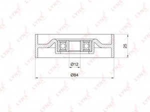Ролик приводного ремня NISSAN Maxima,Primera натяжителя кондиционера LYNX PB-5015 LYNXAUTO