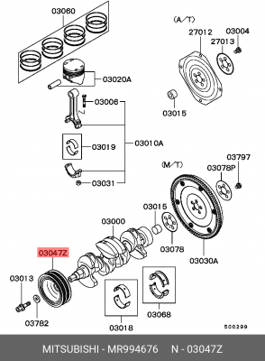 ШКИВ MR994676 MR994676 MITSUBISHI