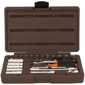 набор головок торцевых! с аксессуарами 1/4'DR, 4-13 мм, 23 предмета\ 911423 OMBRA