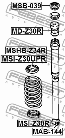 Втулка амортизатора MITSUBISHI LANCER CY,CZ 2007.03- MAB-144 MAB-144 FEBEST