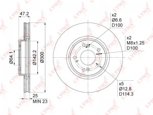 диск тормозной передний! 300x25\ Honda Accord 2.0/2.4/2.2i-CTDi 03-12 BN-1040 LYNXAUTO