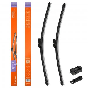 Щетки стеклоочистителя 700/700 мм (28/28) бескаркасные, 2 шт. 3 адаптера (AWB-BK AWB-BK-700-700K AIRLINE
