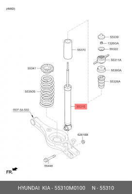 амортизатор задний!\ Hyundai Creta 16> 55310M0100 MOBIS
