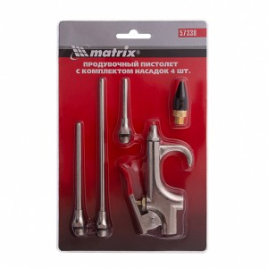 Пистолет продувочный с комплектом насадок MATRIX 57338 MATRIX