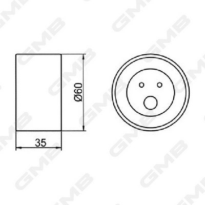 Ролик ГРМ MITSUBISHI 3000 GT,Galant,Sigma,Pajero (2.5/3.8) натяжителя GMB GT10100 GMB