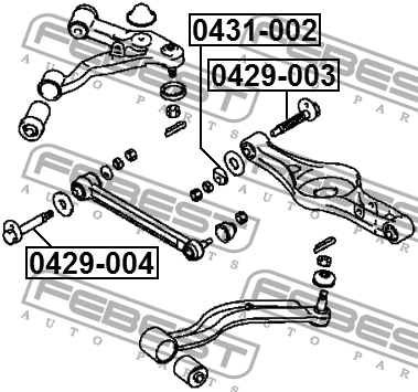 болт с эксцентриком!\ Mitsubishi Pajero II V14W-V55W 91-04 0429-004 FEBEST