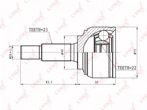 ШРУС наружный подходит для NISSAN Note 1.4-1.6 06/Micra 1.5D-1.6 05/LADA LARGUS  CO-5767 LYNXAUTO