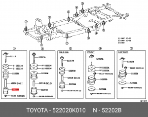 подушка крепления кабины! нижняя\ Toyota Fortuner/Hilux 05> 52202-0K010 TOYOTA