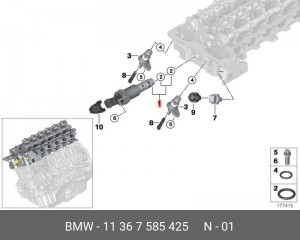 клапан электромагнитный изменения фаз ГРМ!\ BMW E60/E65/E87/E70/F10/F25 02> 11 36 7 585 425 BMW