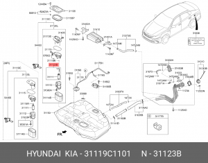 Toпливный нacoc 31119C1101 HYUNDAI KIA