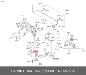 Рычаг подвески HYUNDAI ix35 (10-) KIA Sportage (10-) задней развальный левый/пра 55250 2S000 HYUNDAI KIA