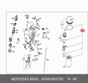 Комплект топливных фильтров (2шт) A9360903755 A9360903755 MERCEDES BENZ