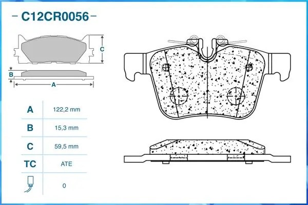 Тормозные колодки задние Low Metallic C12CR0056 C12CR0056 CWORKS