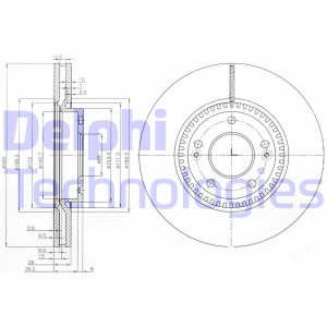 Диск тормозной передний HYUNDAI TUCSON 2015- BG4011 BG4011 DELPHI