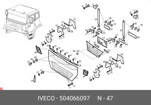 кронштейн крепления капота !левый \IVECO 504066097 IVECO
