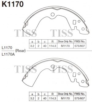 K1170-01 4127.00=464SBS=138 100-SX=361401B=FSB258 !колодки барабанные\ Nissan Bl K1170 MK KASHIYAMA