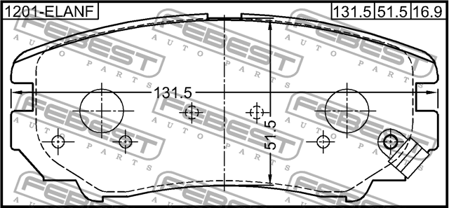 Колодки передние HYUNDAI TUCSON 2004-2010 1201-ELANF 1201-ELANF FEBEST