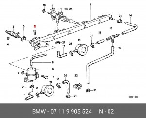 Болт BMW OE 07 11 9 905 524 BMW