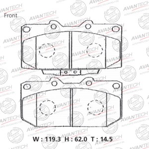 Колодки тормозные дисковые Avantech передние (противоскрипная пластина в компл.) AV259 AVANTECH