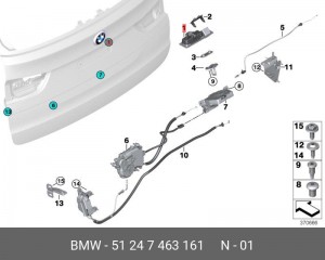 кнопка открывания багажника!\ BMW F25 51 24 7 463 161 BMW