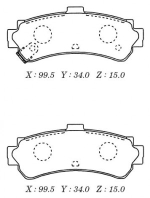 Колодки торм. дисковые задн. NISSAN ALMERA (N15) 1.4,1.6 2.0D 95- (WITH ABS) D12 D1205M MK KASHIYAMA