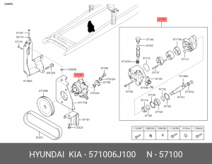 Насос гидроусилителя HYUNDAI HD120 дв.D6GA OE 571006J100 HYUNDAI KIA