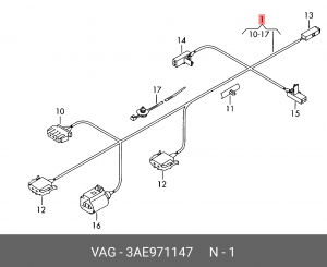 Жгут проводов двери багажного отсека 3AE971147 3AE 971 147 VAG