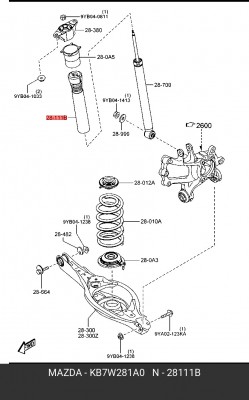 КРОНШТЕЙН БАМПЕРА KB7W281A0 MAZDA