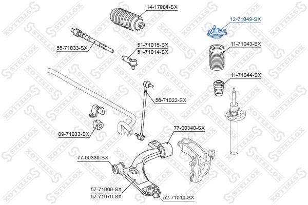 опора амортизатора переднего!\ Ford Fiesta,Mazda 2 1.3-1.6/1.4TDCi 01> 12-71049-SX STELLOX