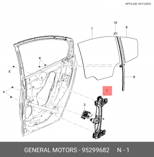 Механизм стеклоподъемника 95299682 GENERAL MOTORS