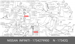 кольцо уплотнительно насоса топливного!\ Nissan Qashqai/X-Trail 01> 1734279900 NISSAN