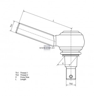 Наконечник рулевой тяги (Lemforder 21440 01) 150*M30/M24*1.5 RHT Scania 4-series 1.19005 DIESEL TECHNIC