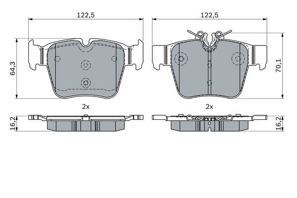 Колодки тормозные MERCEDES C (W205) передние (4шт.) BOSCH 0986424334 BOSCH